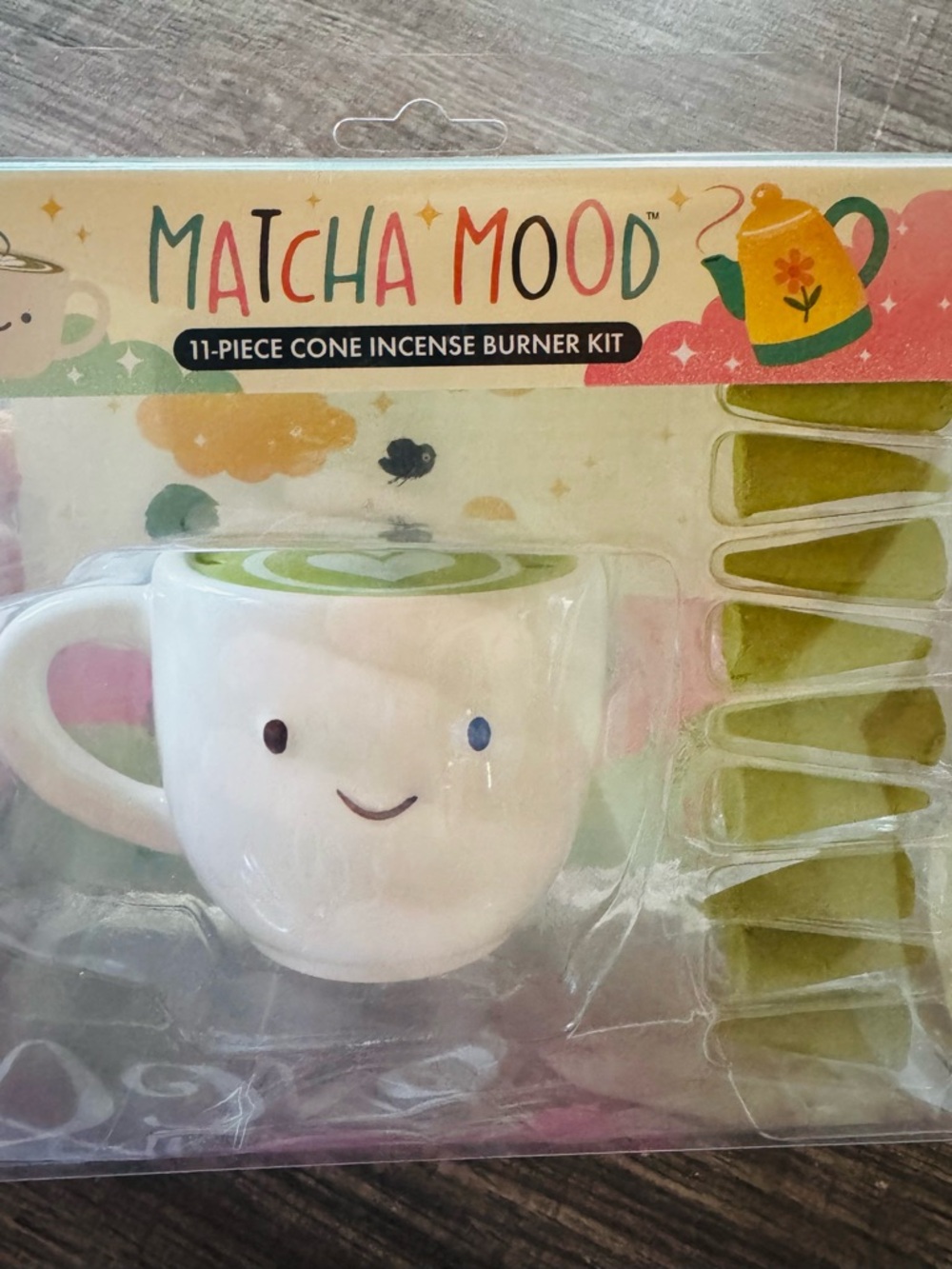 Matcha Mood Cone Incense Burner Kit Kawaii Mug NIB - Picture 5 of 5